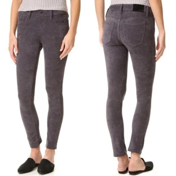 Anthropologie Joe’s Jeans Suede Pants Flawless Icon Skinny straight Ankle Gray - Picture 3 of 12